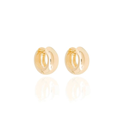 Brinco Argola Abaulada Lisa 2 cm Banhado a Ouro 18K