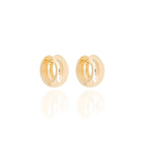 Brinco Argola Abaulada Lisa 2 cm Banhado a Ouro 18K