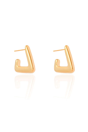 Brinco Argola Triangular Lisa 1.9 cm Banhado a Ouro 18K