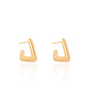 Brinco Argola Triangular Lisa 1.9 cm Banhado a Ouro 18K