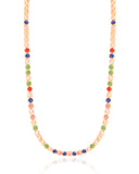Gargantilha Riviera Colorida 3 mm Banhado a Ouro 18K - 45 cm