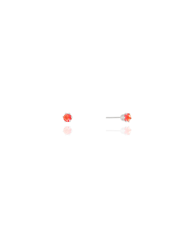 Brinco Ponto de Luz Safira Rosa 3 mm