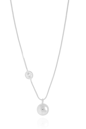 Choker Veneziana Bola Lisa e Ponto de Luz Cristal Ródio Branco
