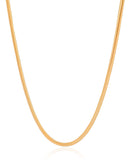 Gargantilha Snake 3 mm Banhado a Ouro 18K - 40 cm