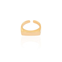 Anel Ajustável de Dedinho Reto Liso Tamanho P Banhado a Ouro 18K