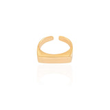 Anel Ajustável de Dedinho Reto Liso Tamanho P Banhado a Ouro 18K