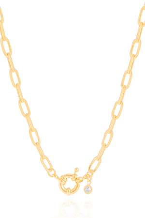 Gargantilha Elos Ponto de Luz Cristal Banhada a Ouro 18K