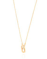 Gargantilha Veneziana Elos Ovais Cravejado Cristal Banhado a Ouro 18K - 45 cm