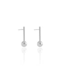 Brinco Palito Bola Lisa Ródio Branco