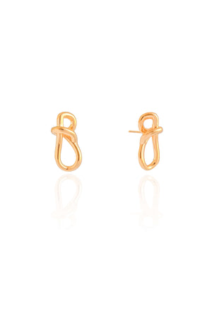 Brinco Laço Liso 1.8 cm Banhado a Ouro 18K