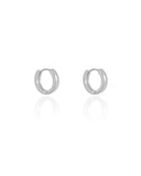 Brinco Argola Click Reta Lisa 1.3 cm Ródio Branco