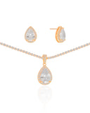 Conjunto Gota Riviera Cristal Banhado a Ouro 18K
