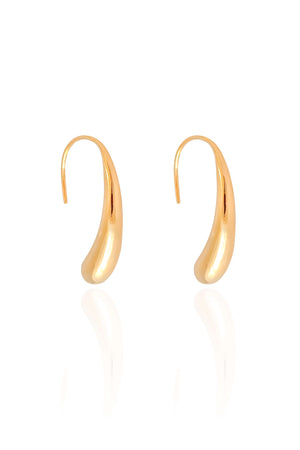 Brinco Passante Gota Lisa Banhado a Ouro 18K