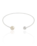 Aro Bola Lisa e Pérola Ródio Branco