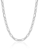 Choker Elos Ovais Lisos Ródio Branco