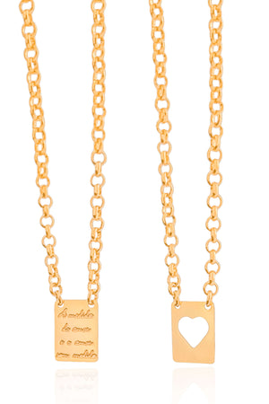 Escapulário A Medida do Amor e o Amor Sem Medidas Banhado a Ouro 18K