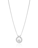 Gargantilha Redondo Cravejado Ponto de Luz Cristal Ródio Branco - 45 cm