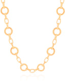 Gargantilha Elos Redondos Detalhados 1.3 Cm Banhado a Ouro 18K - 40 cm