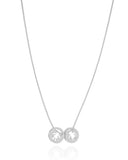 Gargantilha Veneziana FIlhos Menino e Menina Detalhe Ponto de Luz Cristal Ródio Branco - 45 cm