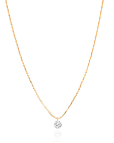Colar Veneziana Ponto de Luz Cristal - 40 cm