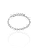 Bracelete Mola Abaulado ABS Ródio Branco