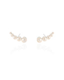 Ear Cuff Pérolas Ródio Branco