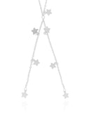 Gravata Elos Americanos Estrelas Lisas Ródio Branco - 45 cm
