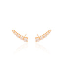 Ear Cuff Pontos de Luz Cristal 2.5 cm Banhado a Ouro 18K