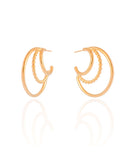 Brinco Argola Três Filetes 2.9 cm Banhado a Ouro 18K