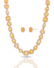 Conjunto Colar Riviera Mix Citrino Cravejado Cristal com Fecho Italiano - 40 cm