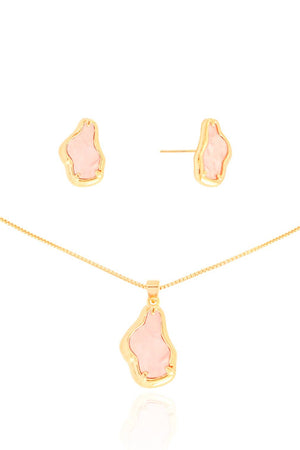 Conjunto Orgânico Resinado Rosa Quartzo