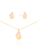 Conjunto Orgânico Resinado Rosa Quartzo