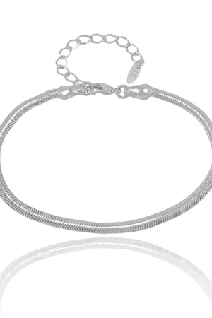 Pulseira Snake 3 mm Ródio Branco