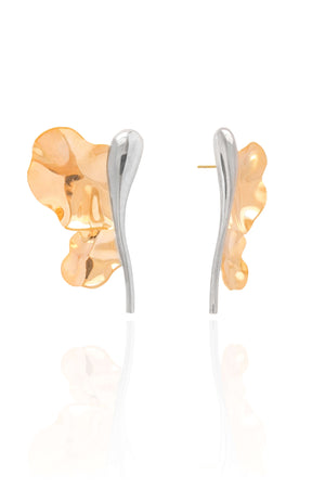 Brinco Libélula Mix de Banhos 3.7 cm Banhado a Ouro 18K