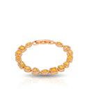 Pulseira Riviera Mix Citrino Cravejada Cristal com Fecho Italiano