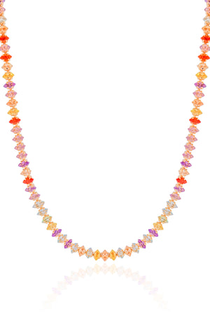 Choker Riviera Navetes Coloridos Banhado a Ouro 18K