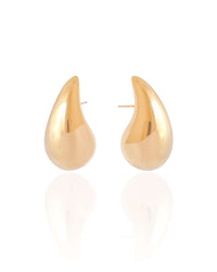 Brinco Gota Lisa 3.2 cm Banhado a Ouro 18K