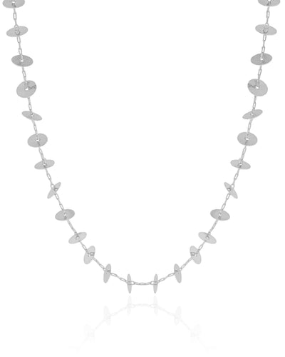 Choker Plaquinhas Lisas 6 mm Ródio Branco - 35 cm