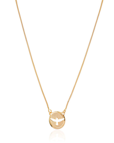Escapulário Veneziana Espírito Santo Banhado a Ouro 18K - 30 cm