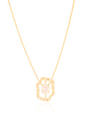 Gargantilha Oval Orgânico Ponto de Luz Cristal Banhado a Ouro 18K - 45 cm