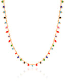 Choker Miçangas Coloridas Banhado a Ouro 18K