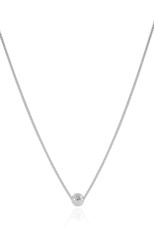 Gargantilha Veneziana Bola Lisa 6 mm Ródio Branco - 45 cm