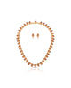 Conjunto Gargantilha Riviera Gota Champagne com Fecho Gaveta Click e Brinco