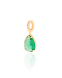 Pingente Gota Turmalina Cravejada Cristal Banhado a Ouro 18K