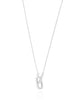 Gargantilha Veneziana Elos Ovais Cravejado Cristal Ródio Branco - 45 cm