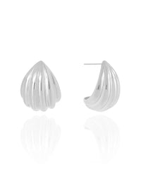 Brinco Argola Abaulada Frisada 2.6 cm Ródio Branco