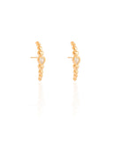 Ear Hook Corações Cravação Inglesa Cristal 2.4 mm Banhado a Ouro 18K