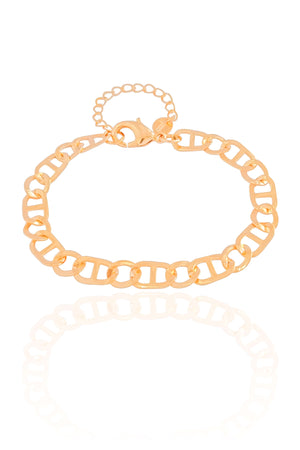 Pulseira Malha Piastrine 7 mm Banhado a Ouro 18K