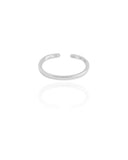 Anel Ajustável Liso Tamanho G Ródio Branco