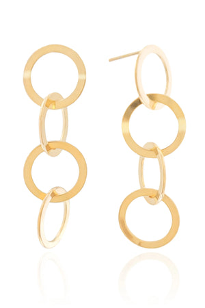 Brinco Círculos Entrelaçados Lisos Banhado a Ouro 18K